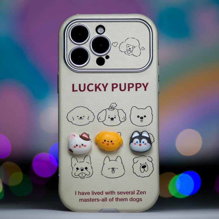 قاب گوشی چرمی طرح luchy puppy کد ( 152 )