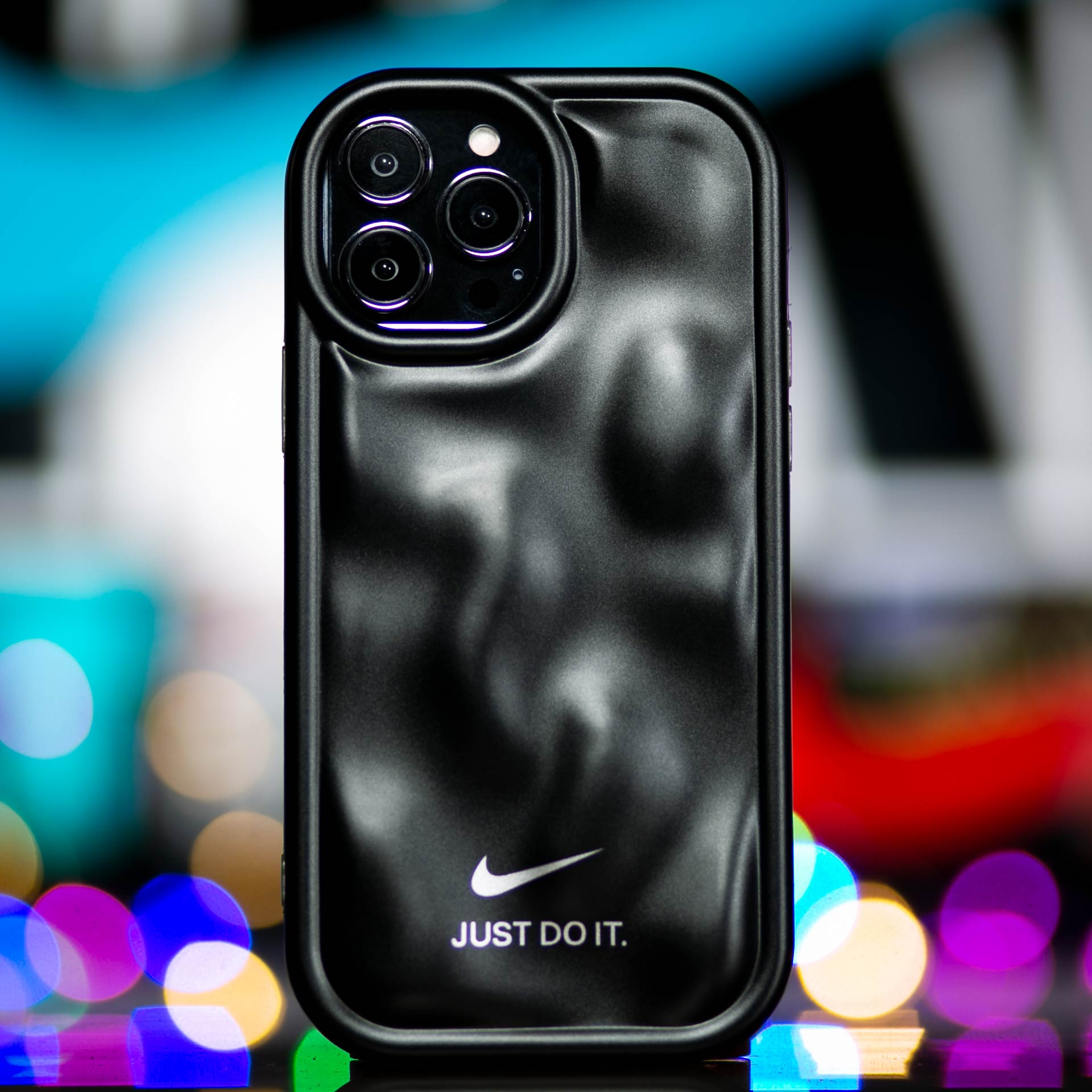 قاب گوشی موج دار برجسته طرح JUST DO IT  رنگ مشکی کد ( 217 )