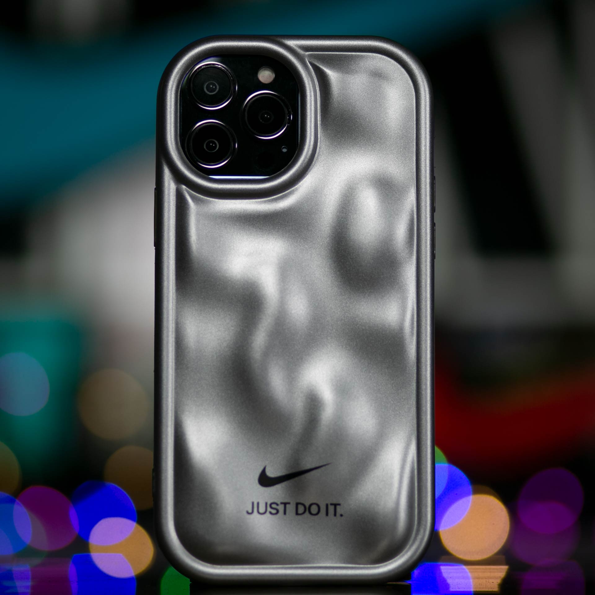 قاب گوشی موج دار برجسته طرح JUST DO IT رنگ نقره ای کد ( 218 )