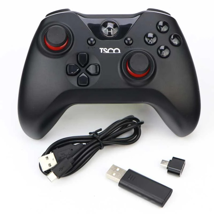 دسته بازی بیسیم تسکو مدل TG 135W با اتصال دانگل USB دارای 16 کلید و شوک کد (x-006)