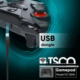 دسته بازی بیسیم تسکو مدل TG 135W با اتصال دانگل USB دارای 16 کلید و شوک کد (x-006)
