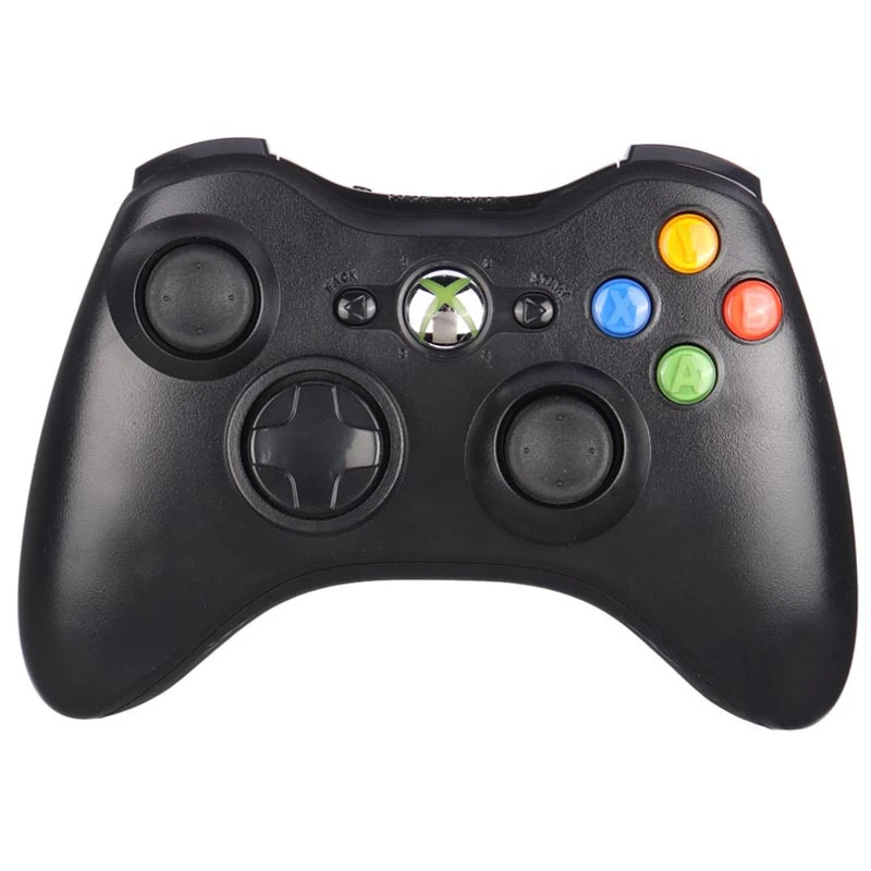 دسته بازی بی سیم Microsoft Xbox 360 High Copy + دانگل رنگ مشکی کد (x-008)