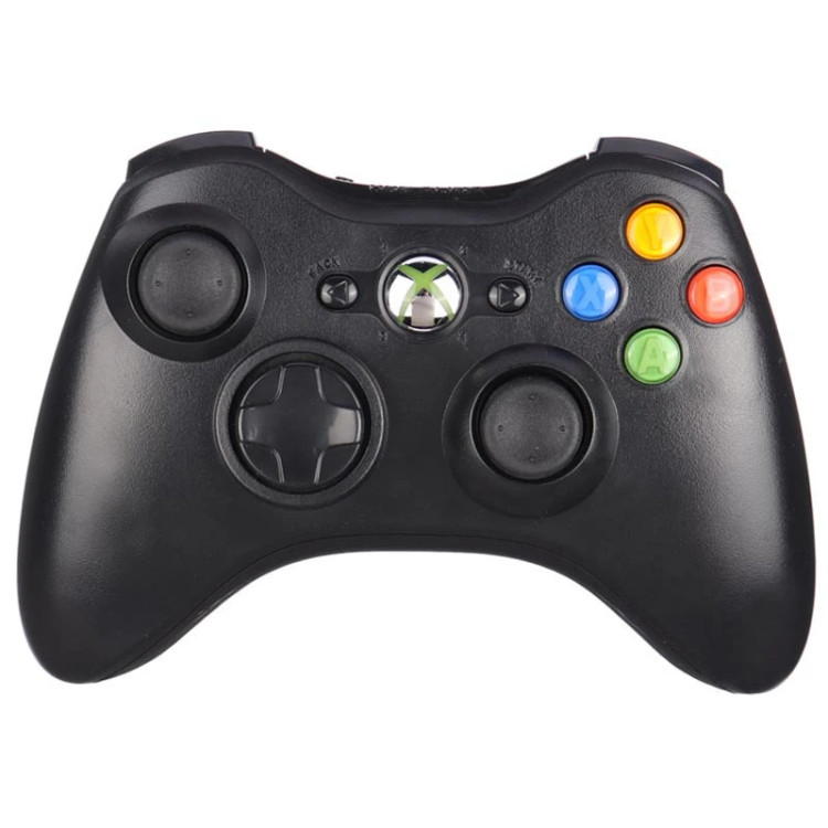 دسته بازی بی سیم Microsoft Xbox 360 High Copy + دانگل رنگ مشکی کد (x-008)