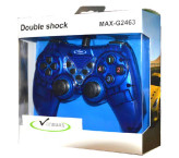 دسته بازی سیم دار شوک دار حرفه ای وان مکس Vanmaax مدل MAX-G2463 رنگ آبی کد (x-014)