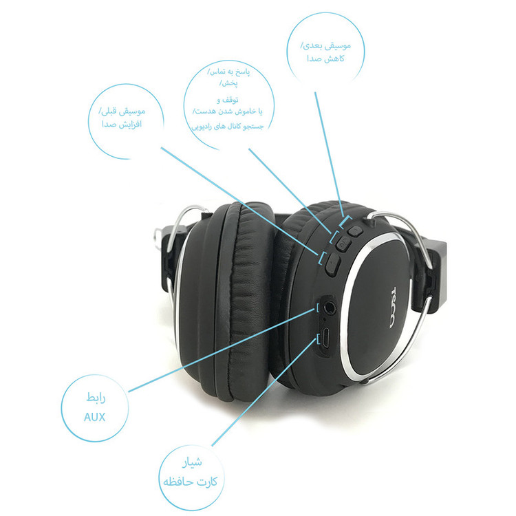هدفون بی سیم تسکو tsco مدل TH 5346 رنگ مشکی کد (x-019)